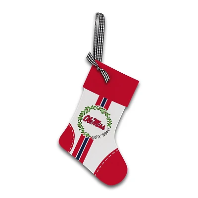 Ole Miss Rebels Wood Stocking Ornament