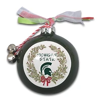 Michigan State Spartans Wreath Kickoff Painted Ornament