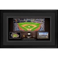 San Diego Padres Framed 10" x 18" 2020 Logo Stadium Panoramic Collage with a Piece of Game-Used Baseball - Limited Edition of 500