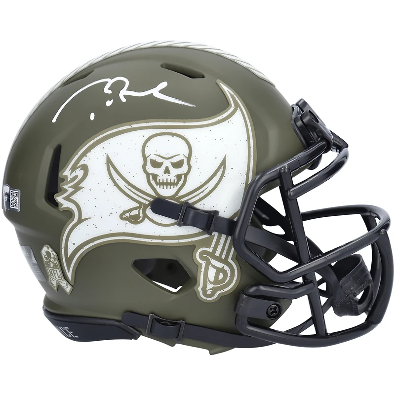 Tom Brady Tampa Bay Buccaneers Autographed Riddell 2022 Salute To Service Speed Mini Helmet