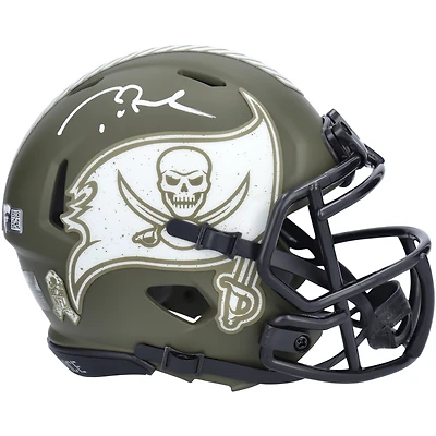 Tom Brady Tampa Bay Buccaneers Autographed Riddell 2022 Salute To Service Speed Mini Helmet