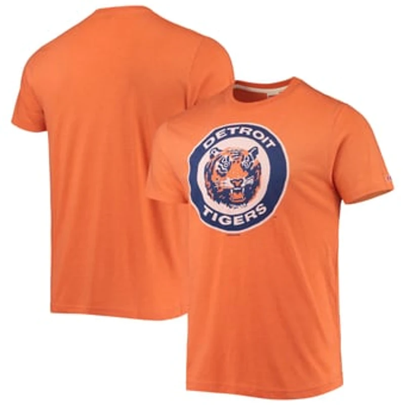 Men's Homage Orange Detroit Tigers Hand-Drawn Logo Tri-Blend T-Shirt