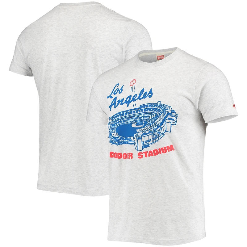 Men's Homage Gray Los Angeles Dodgers Dodger Stadium Tri-Blend T-Shirt