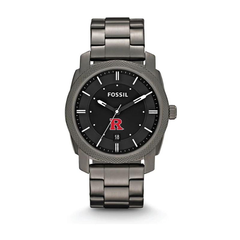 Fossil Rutgers Scarlet Knights Machine Smoke Stainless Steel Watch