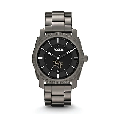 Fossil Wake Forest Demon Deacons Machine Smoke Stainless Steel Watch