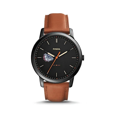 Fossil Gonzaga Bulldogs The Minimalist Slim Light Brown Leather Watch