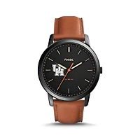 Fossil Houston Cougars The Minimalist Slim Light Brown Leather Watch
