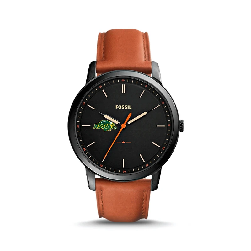 Fossil NDSU Bison The Minimalist Slim Light Brown Leather Watch