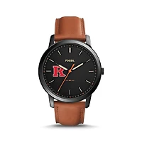 Fossil Rutgers Scarlet Knights The Minimalist Slim Light Brown Leather Watch