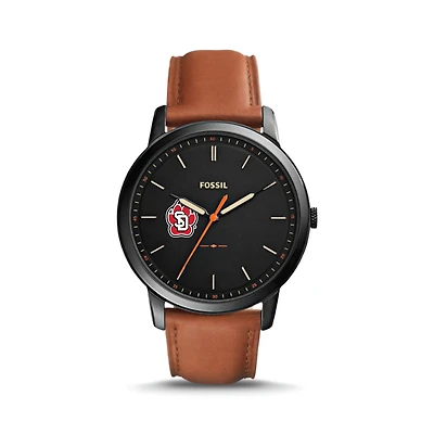 Fossil South Dakota Coyotes The Minimalist Slim Light Brown Leather Watch