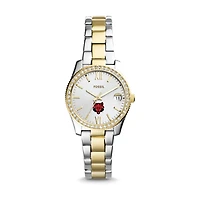 Women's Fossil Arkansas State Red Wolves Scarlette Mini Two-Tone Stainless Steel Watch