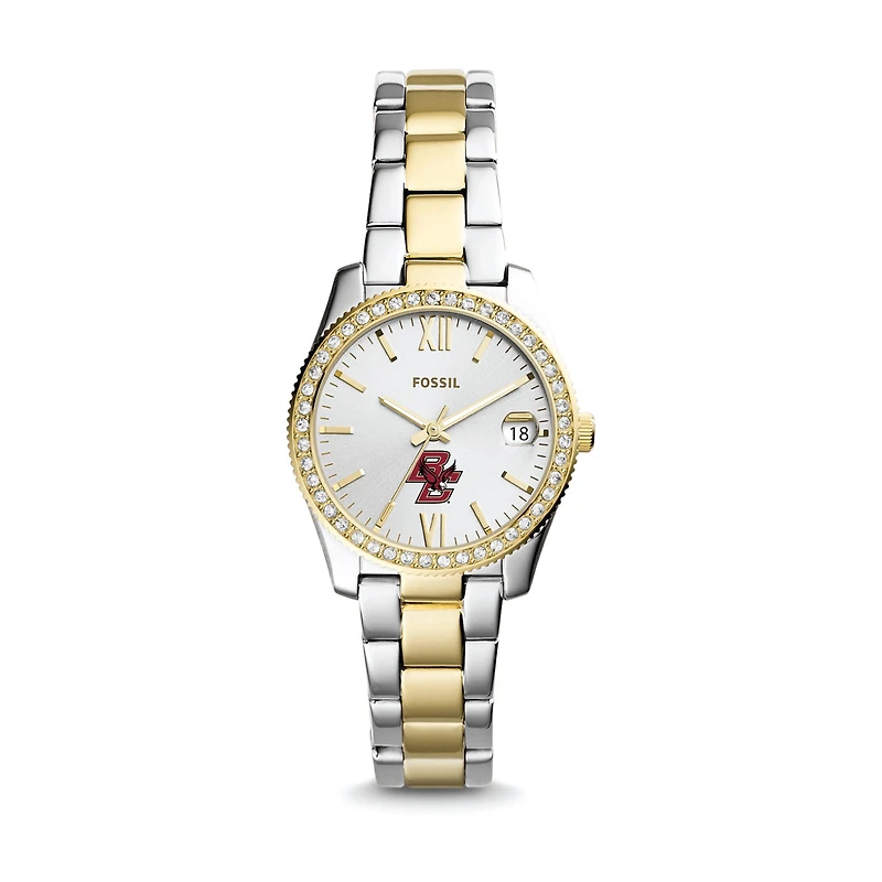 Women's Fossil Boston College Eagles Scarlette Mini Two-Tone Stainless Steel Watch