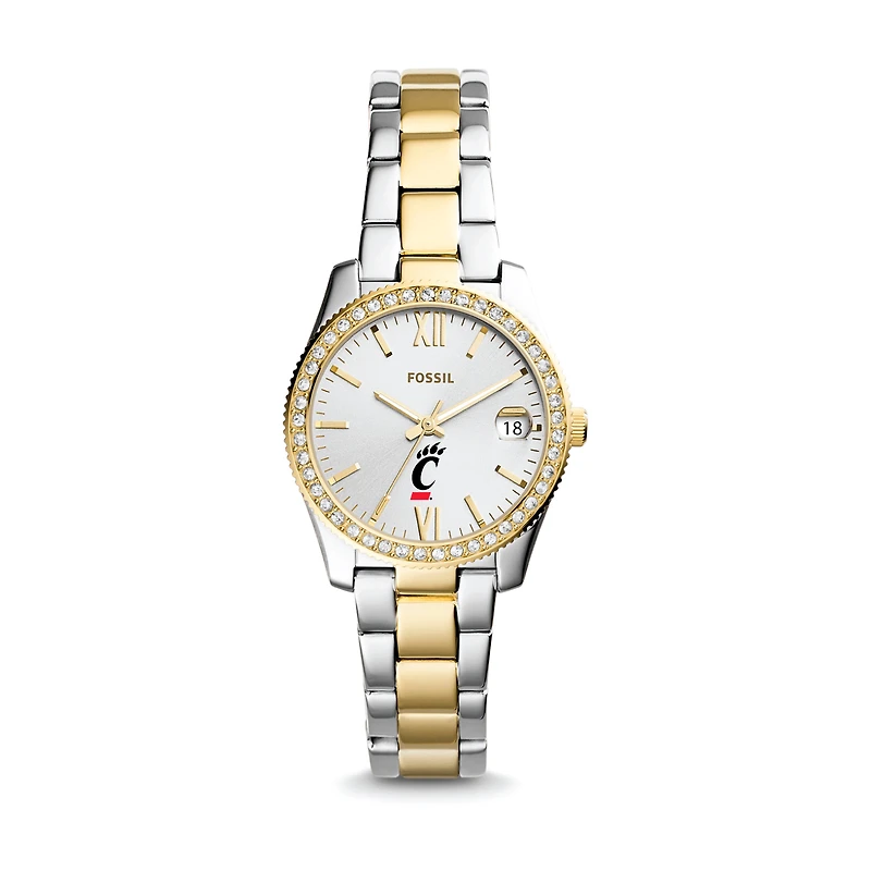 Women's Fossil Cincinnati Bearcats Scarlette Mini Two-Tone Stainless Steel Watch