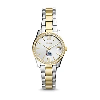 Women's Fossil Gonzaga Bulldogs Scarlette Mini Two-Tone Stainless Steel Watch