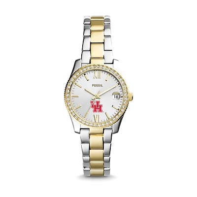 Women's Fossil Houston Cougars Scarlette Mini Two-Tone Stainless Steel Watch