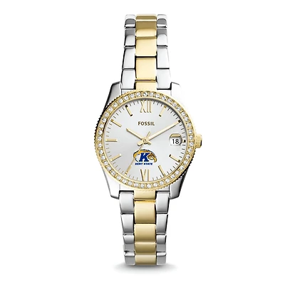 Women's Fossil Kent State Golden Flashes Scarlette Mini Two-Tone Stainless Steel Watch