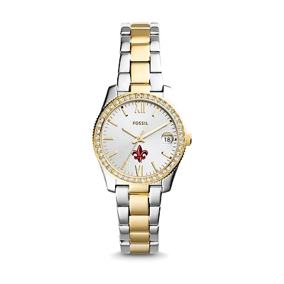 Women's Fossil Louisiana Ragin' Cajuns Scarlette Mini Two-Tone Stainless Steel Watch