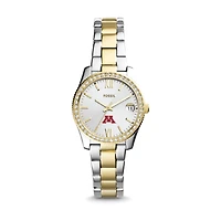 Women's Fossil Minnesota Golden Gophers Scarlette Mini Two-Tone Stainless Steel Watch