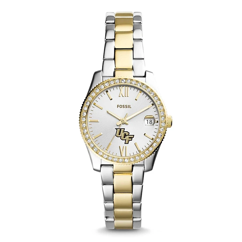 Women's Fossil UCF Knights Scarlette Mini Two-Tone Stainless Steel Watch