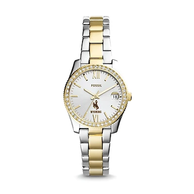 Women's Fossil Wyoming Cowboys Scarlette Mini Two-Tone Stainless Steel Watch