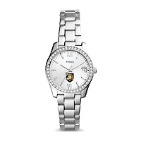 Women's Fossil Silver Army Black Knights Scarlette Mini Three-Hand Date Watch