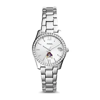 Women's Fossil Silver ECU Pirates Scarlette Mini Three-Hand Date Watch