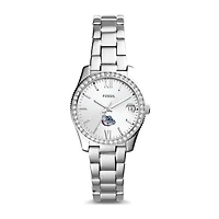 Women's Fossil Silver Gonzaga Bulldogs Scarlette Mini Three-Hand Date Watch