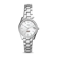 Women's Fossil Silver James Madison Dukes Scarlette Mini Three-Hand Date Watch