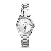 Women's Fossil Silver Marshall Thundering Herd Scarlette Mini Three-Hand Date Watch