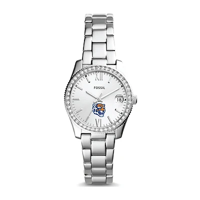 Women's Fossil Silver Memphis Tigers Scarlette Mini Three-Hand Date Watch