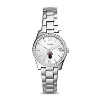 Women's Fossil Silver Montana Grizzlies Scarlette Mini Three-Hand Date Watch