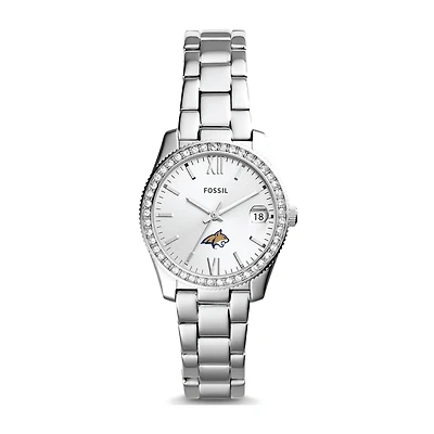 Women's Fossil Silver Montana State Bobcats Scarlette Mini Three-Hand Date Watch