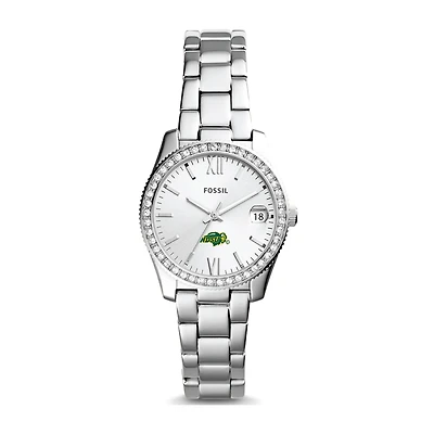 Women's Fossil Silver NDSU Bison Scarlette Mini Three-Hand Date Watch
