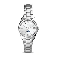 Women's Fossil Silver Nevada Wolf Pack Scarlette Mini Three-Hand Date Watch
