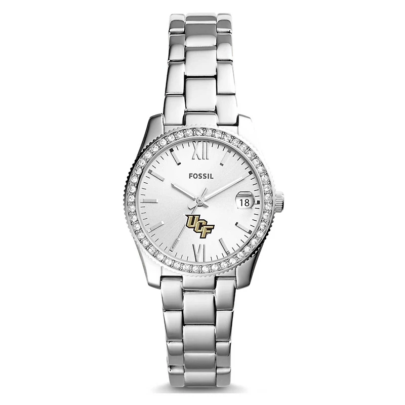 Women's Fossil Silver UCF Knights Scarlette Mini Three-Hand Date Watch