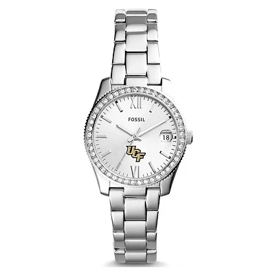 Women's Fossil Silver UCF Knights Scarlette Mini Three-Hand Date Watch