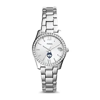 Women's Fossil Silver UConn Huskies Scarlette Mini Three-Hand Date Watch