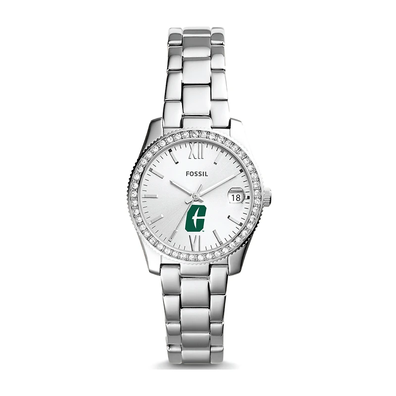 Women's Fossil Silver Charlotte 49ers Scarlette Mini Three-Hand Date Watch