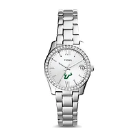 Women's Fossil Silver South Florida Bulls Scarlette Mini Three-Hand Date Watch