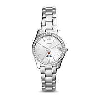 Women's Fossil Silver Virginia Cavaliers Scarlette Mini Three-Hand Date Watch