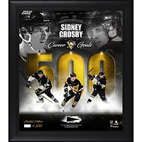 Sidney Crosby Pittsburgh Penguins Framed 15" x 17" 500 Goals Collage with a Piece of Game-Used Puck - Limited Edition of 500