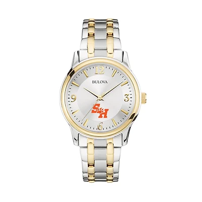 Bulova Silver/Gold Sam Houston State Bearkats Classic Two-Tone Round Watch