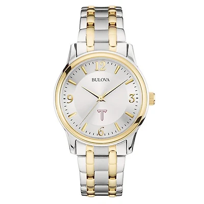 Bulova Silver/Gold Troy University Trojans Classic Two-Tone Round Watch