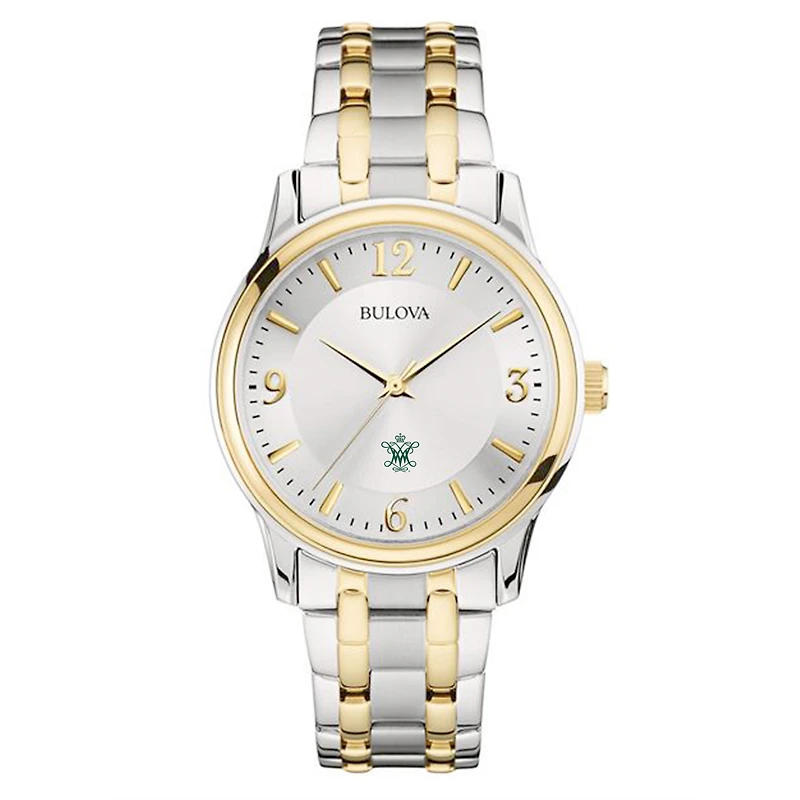 Bulova Silver/Gold William & Mary Tribe Classic Two-Tone Round Watch