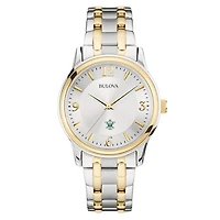 Bulova Silver/Gold William & Mary Tribe Classic Two-Tone Round Watch
