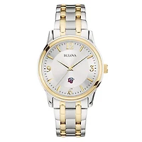 Bulova Silver/Gold Liberty Flames Classic Two-Tone Round Watch