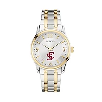 Bulova Silver/Gold Santa Clara Broncos Classic Two-Tone Round Watch