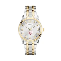 Bulova Silver/Gold Worcester Polytechnic Institute Engineers Classic Two-Tone Round Watch