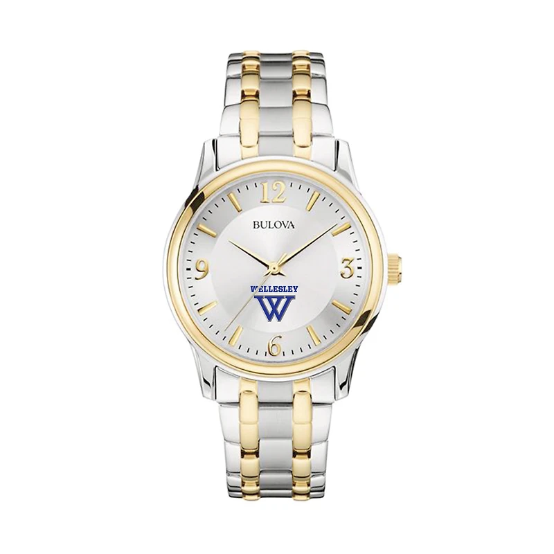 Bulova Silver/Gold Wellesley Blue Classic Two-Tone Round Watch