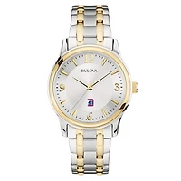 Bulova Silver/Gold Detroit Mercy Titans Classic Two-Tone Round Watch